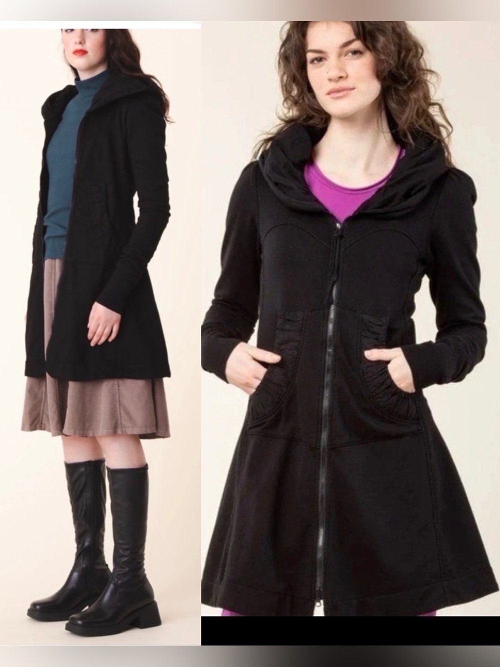 Prairie Underground Organic Cotton Long Cloak Hoodie , size M